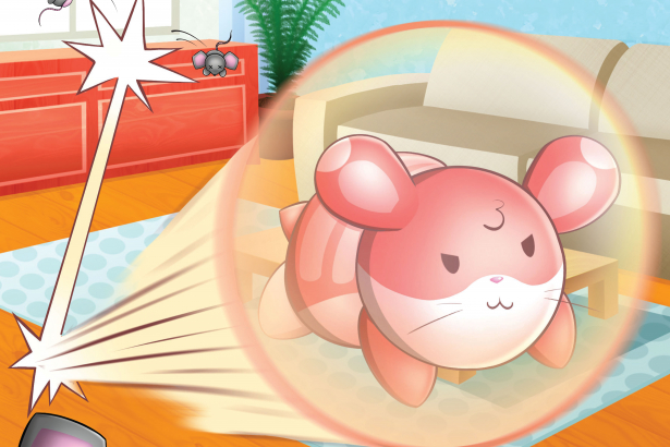 仓鼠在泡沫的插图在客厅