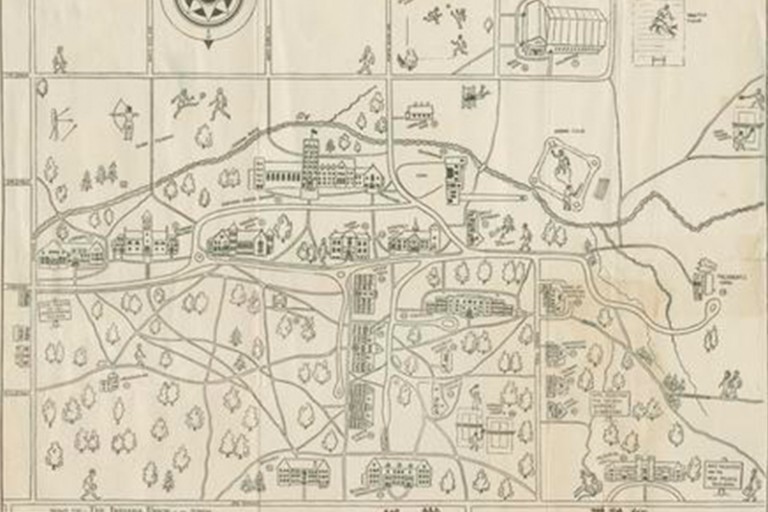从1935年12月的扫描IU校园地图。