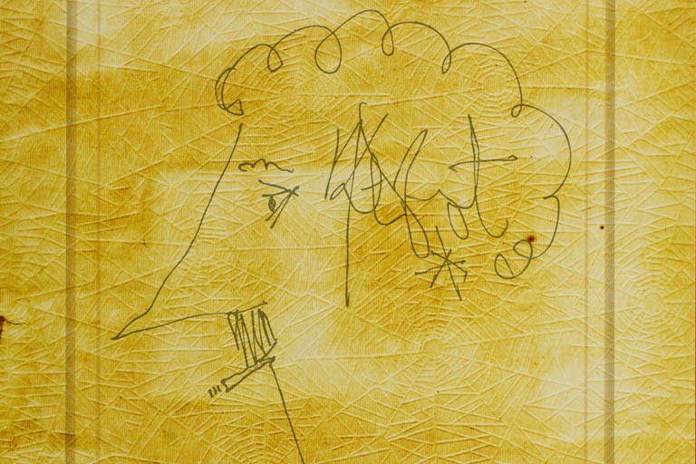 库尔特·冯内古特自画像签名,从芥子气和玫瑰展览